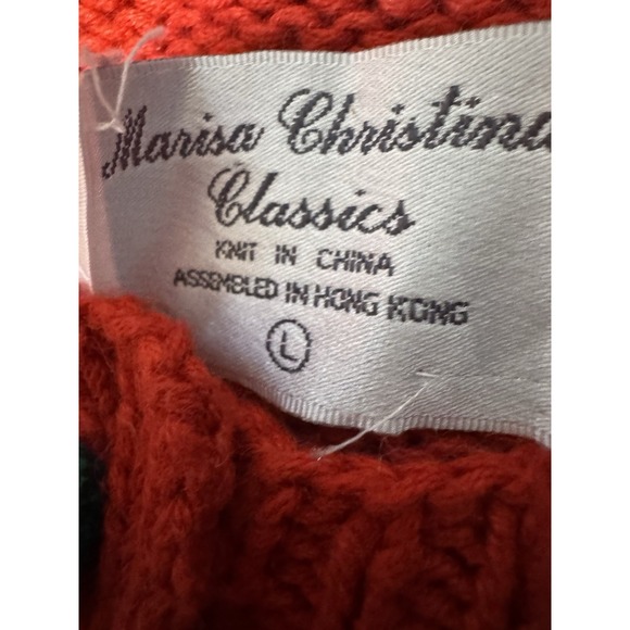 Vintage 1992 Marisa Christina Christmas Sweater L Gingerbread Houses Ugly Xmas - Picture 9 of 9